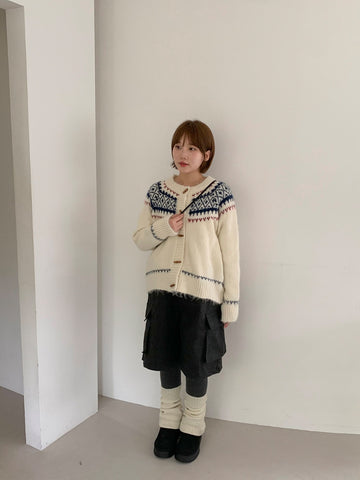 Hibelo Banding Wool Cargo Bermuda Pants